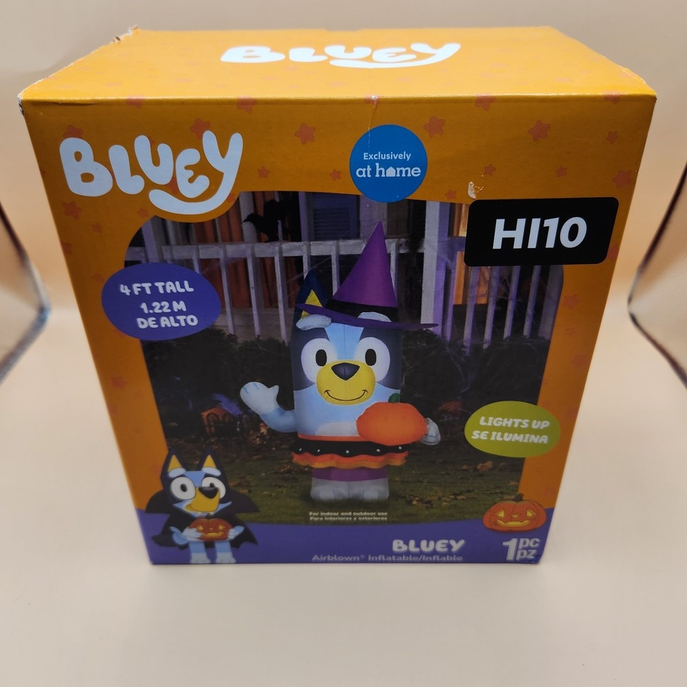 Bluey Bingo Halloween Bluey Vampire With  Pumpkin‎ 4ft 2025 Gemmy Brand New